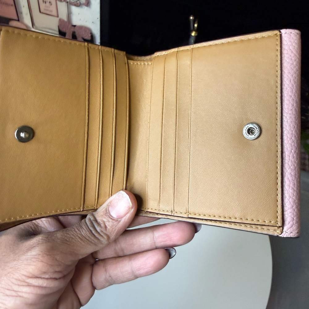 Coach Colorblock Tabby Medium Wallet – Pink & Burgundy Leather - Picture 3 of 13